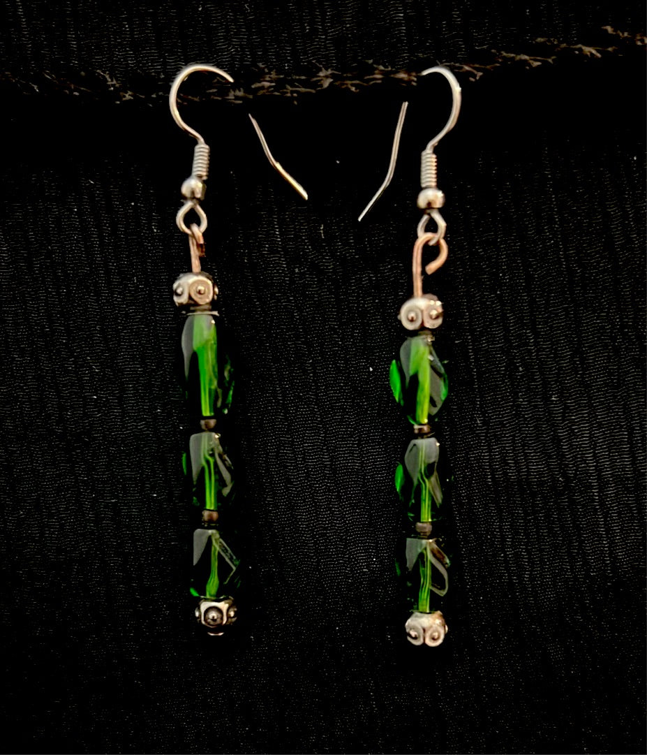 Green beads w/ silver